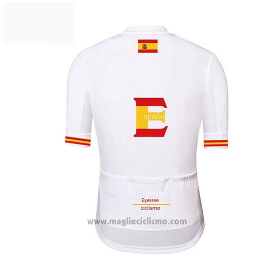2019 Abbigliamento Ciclismo Vuelta Espana Bianco Manica Corta e Salopette